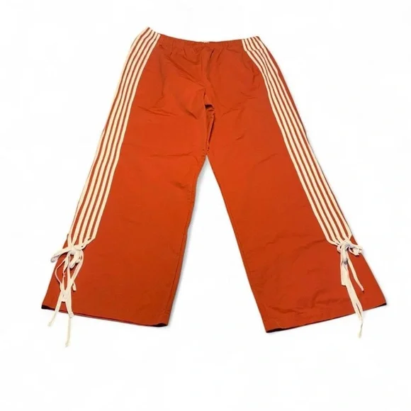 Wide-Leg Track Pants with Side Stripes - Rust - Picture 1 of 4